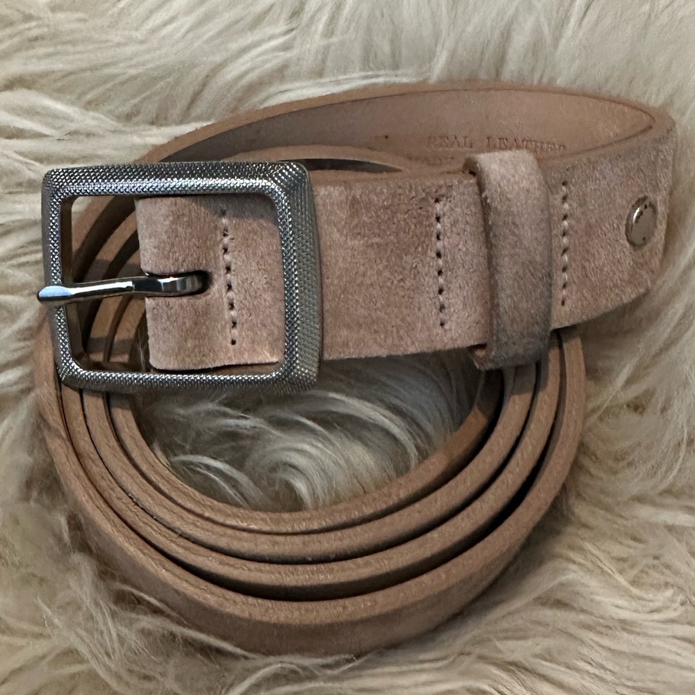 Dusty rose leather belt